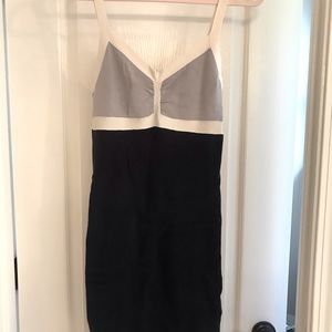 BCBGMAXAZRIA color block bodycon dress.